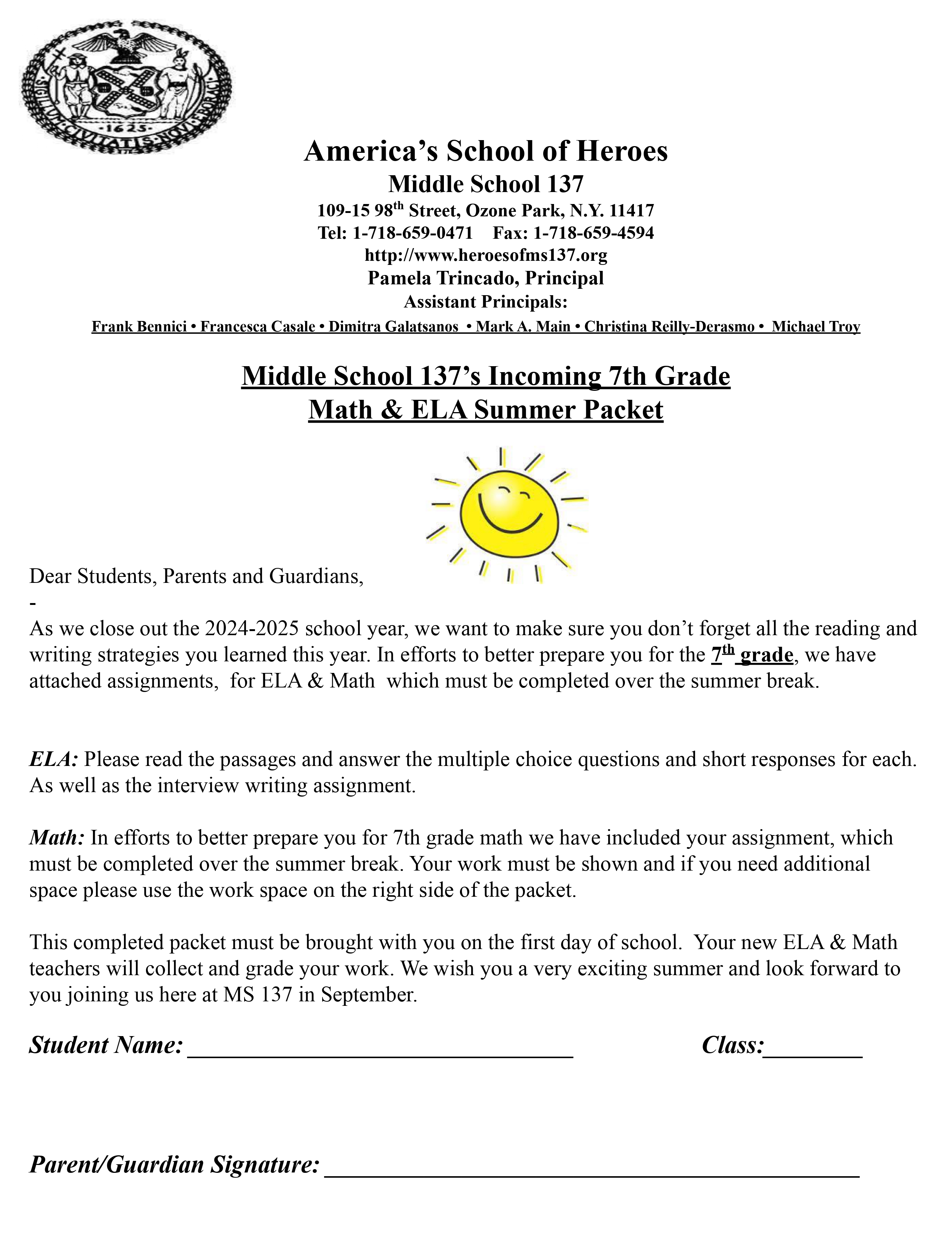 Summer Packets 2025 Summer packets 2025